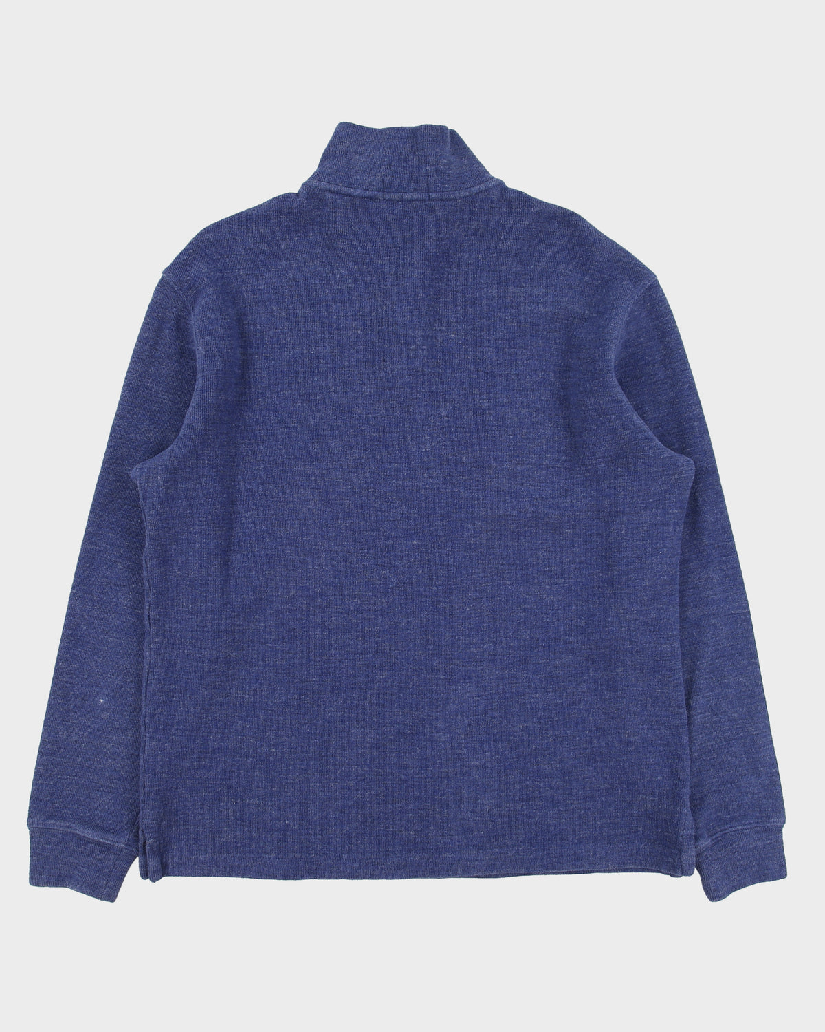 Vintage Polo Ralph Lauren Blue Marl Classic Quarter-Zip Sweatshirt - M