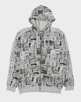 Vintage Adidas Originals Blueprint Model 3-Stripe Zip-Up Hoodie - M