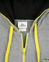 Vintage Y2K 00s Lacoste Sport Marl Grey 1927 Classic Pique Zip-Up Hoodie - XL