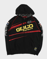 Vintage Y2K 00s Fox Racing Geico Motorsports Embroidered Moto X Zip-Up Hoodie - XL