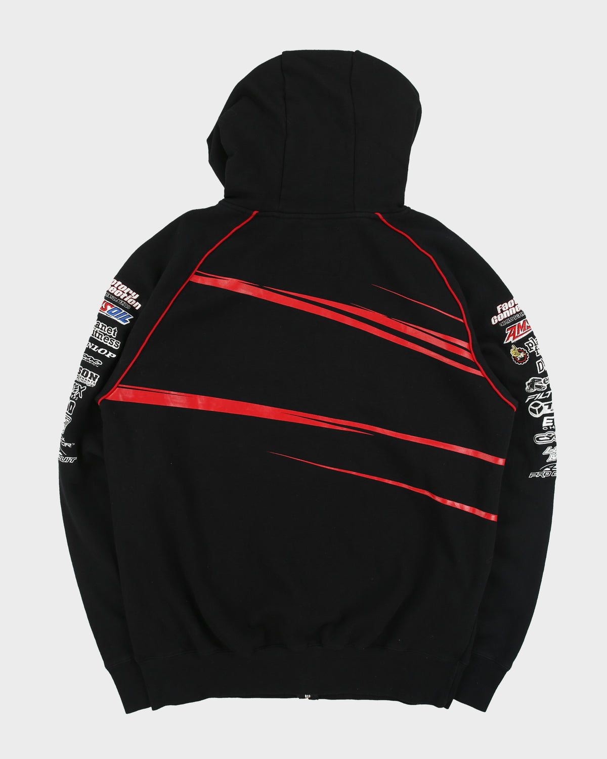 Vintage Y2K 00s Fox Racing Geico Motorsports Embroidered Moto X Zip-Up Hoodie - XL