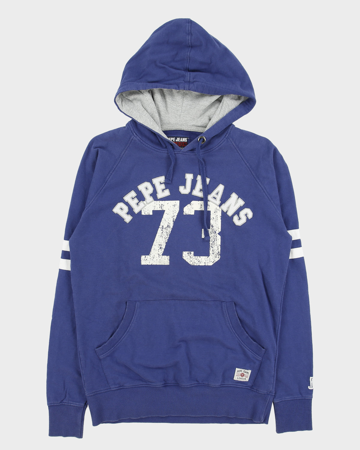 Vintage Y2K Pepe Jeans London U Turn Striped Pullover Hoodie - L
