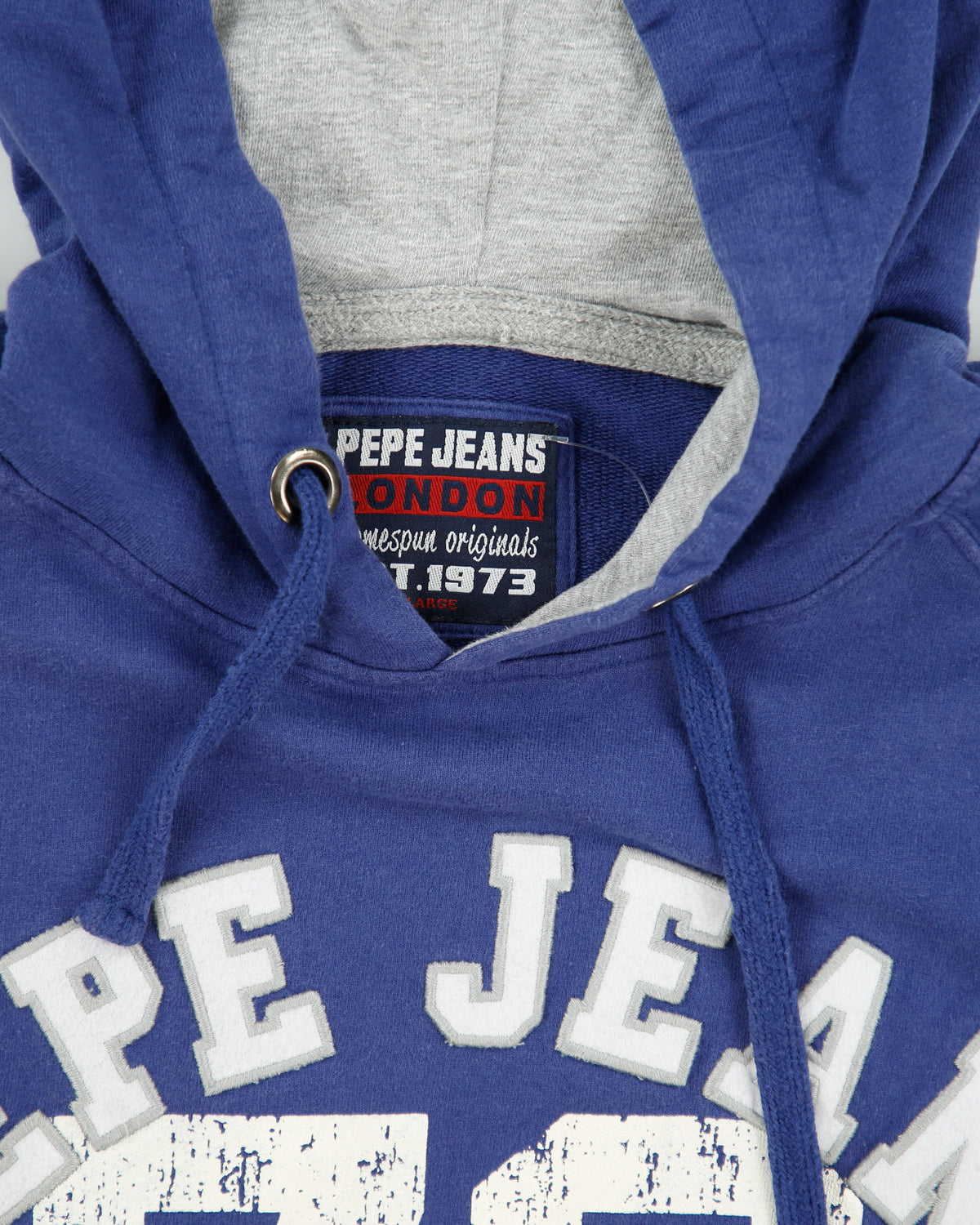 Vintage Y2K Pepe Jeans London U Turn Striped Pullover Hoodie - L