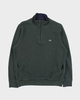 Lacoste Racing Green Interlock Quarter-Zip Sweatshirt - L