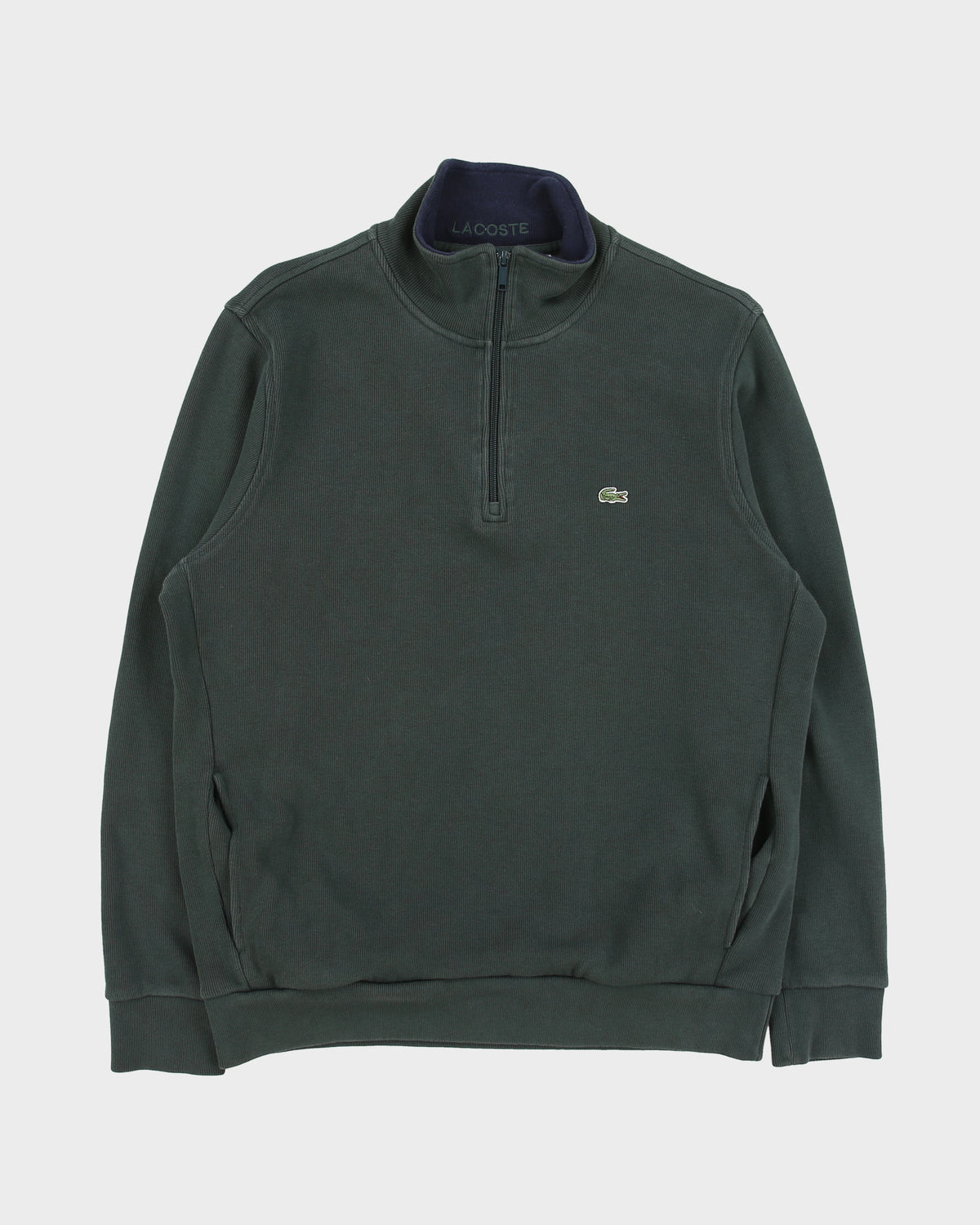 Lacoste Racing Green Interlock Quarter-Zip Sweatshirt - L