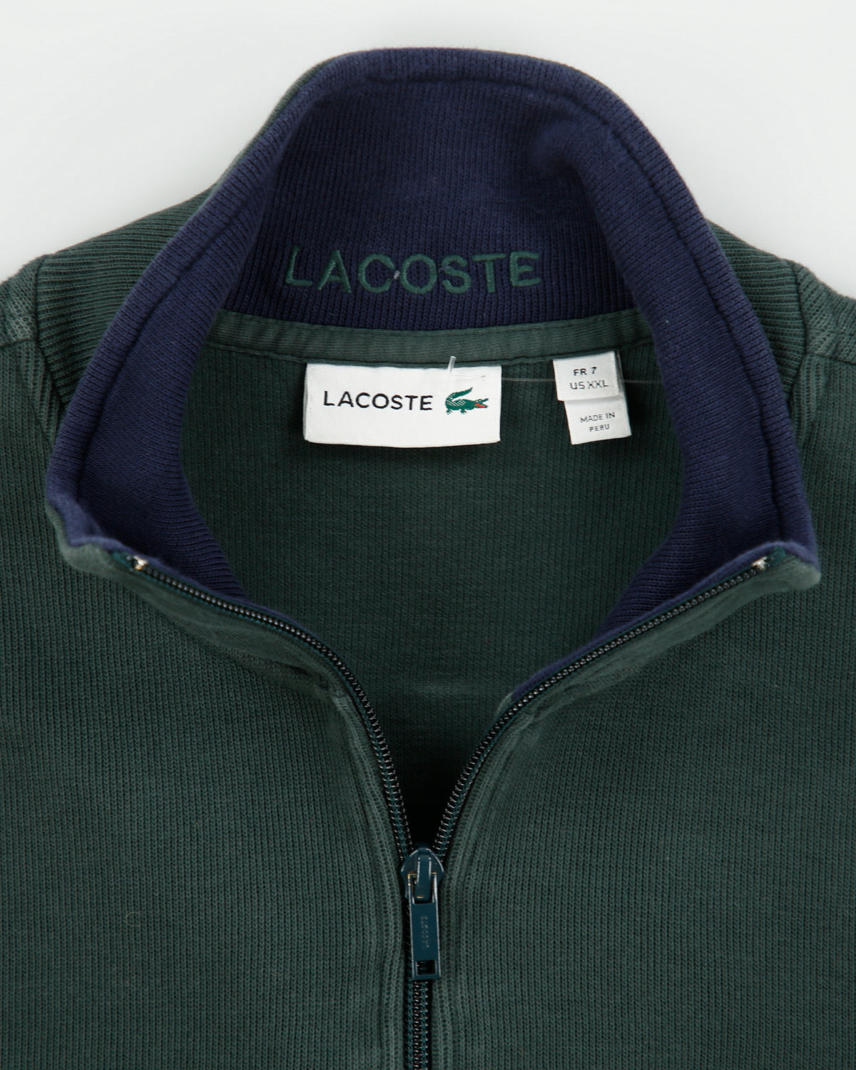 Lacoste Racing Green Interlock Quarter-Zip Sweatshirt - L