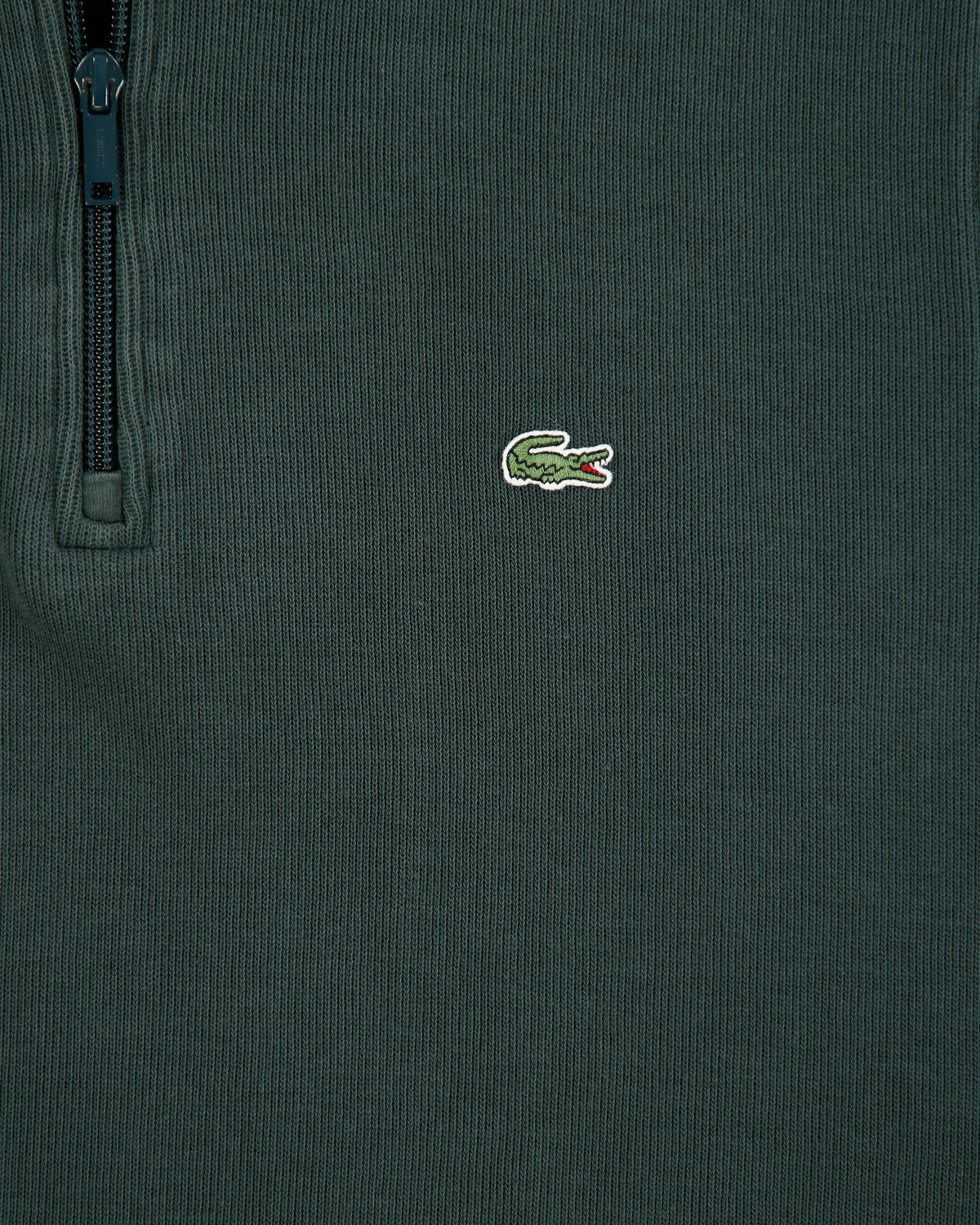 Lacoste Racing Green Interlock Quarter-Zip Sweatshirt - L
