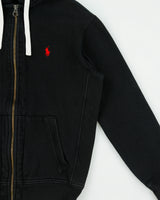 Vintage Polo Ralph Lauren Heavyweight Fleece Lined Classic Zip-Up Hoodie - S