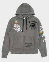 Vintage Y2K 00s Ed Hardy By Christian Audigier Love Kills Slowly Zip-Up Tattoo Hoodie - M