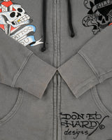 Vintage Y2K 00s Ed Hardy By Christian Audigier Love Kills Slowly Zip-Up Tattoo Hoodie - M
