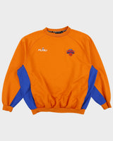 Vintage 1990s Fubu Athletic x NBA New York Knicks Embroidered Crewneck Pocket Sweatshirt - L