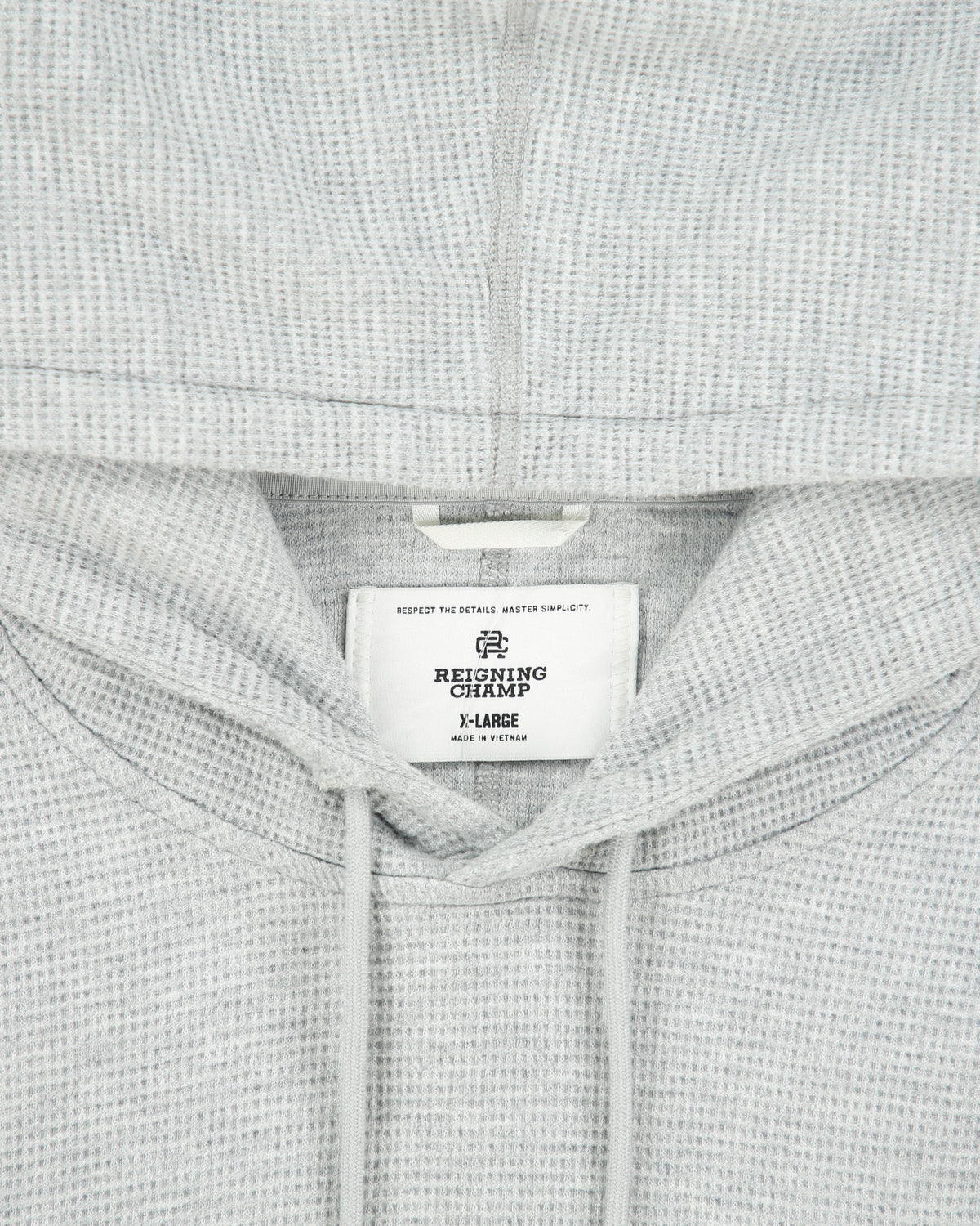 Reigning Champ Marl Grey Lightweight Pullover Waffle Hoodie - XL