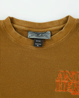 Vintage ANTI HERO Skateboards Khaki Embroidered Crewneck Waffle Sweatshirt - XL