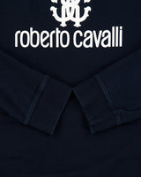 Vintage F/W 2008 Y2K Roberto Cavalli Spell Out Striped Crewneck Sweatshirt - XL