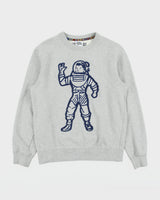 Billionaire Boys Club BBC Grey Marl Heavyweight Embroidered Astro Crewneck Sweatshirt - M
