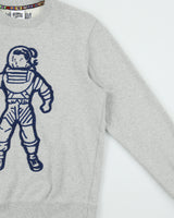 Billionaire Boys Club BBC Grey Marl Heavyweight Embroidered Astro Crewneck Sweatshirt - M