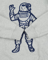 Billionaire Boys Club BBC Grey Marl Heavyweight Embroidered Astro Crewneck Sweatshirt - M