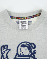 Billionaire Boys Club BBC Grey Marl Heavyweight Embroidered Astro Crewneck Sweatshirt - M