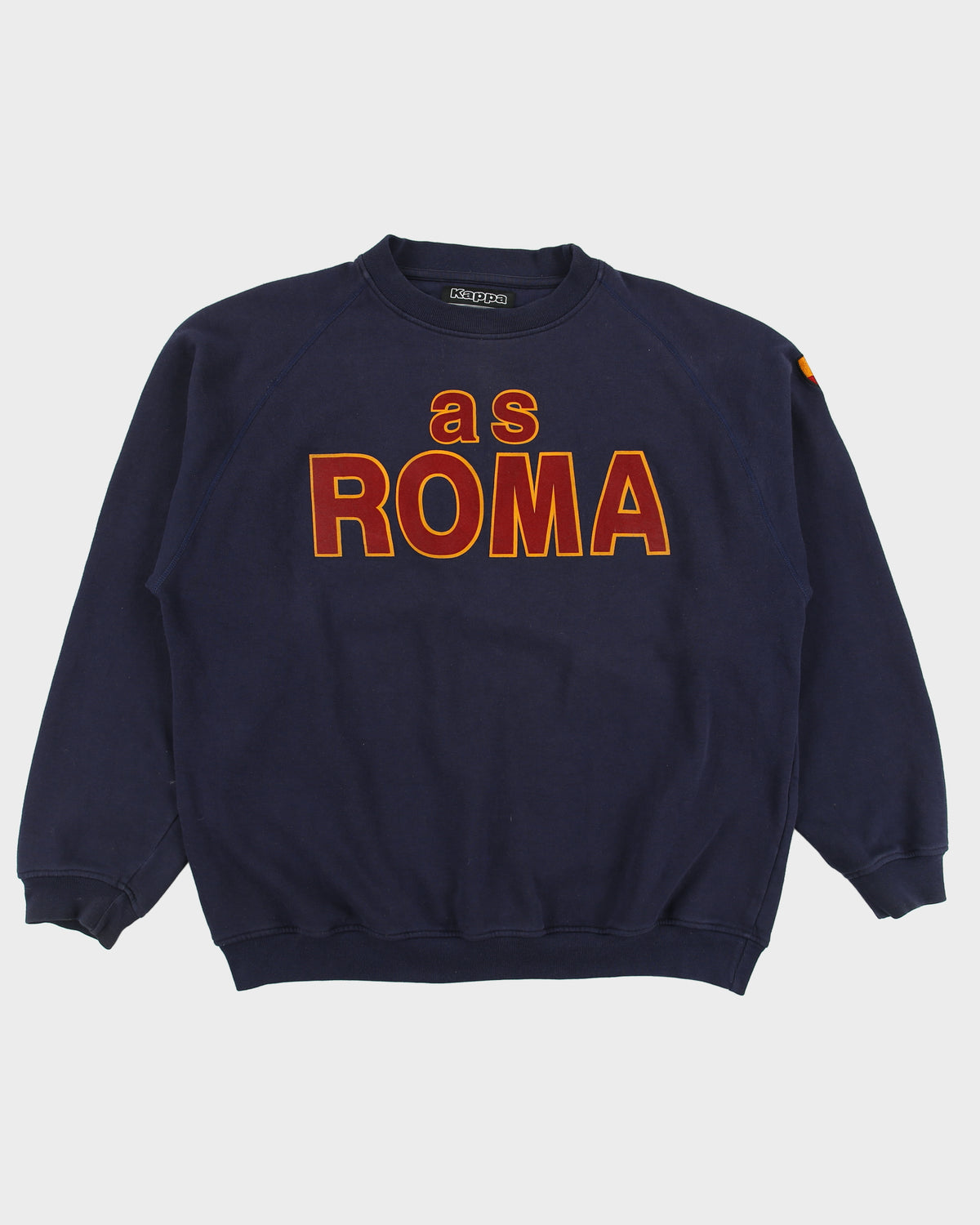 Vintage 2003-04 Y2K Kappa AS Roma FC Embroidered Badge Crewneck Sweatshirt - L