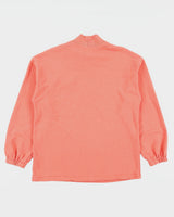 Vintage Stussy Gear Salmon Pink Embroidered High Neck Sweatshirt - S