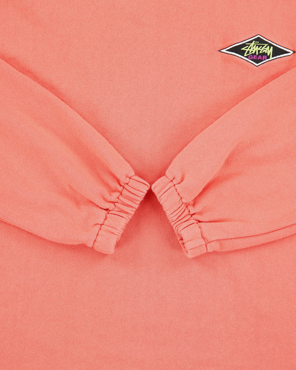 Vintage Stussy Gear Salmon Pink Embroidered High Neck Sweatshirt - S