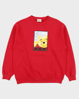 Vintage 1990s Disney World Pooh Bear Made In USA Crewneck Sweatshirt - L