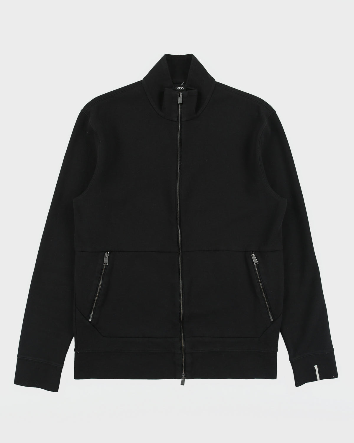 Vintage Hugo Boss Snyder Black Zip-Up Track Top Sweatshirt - M