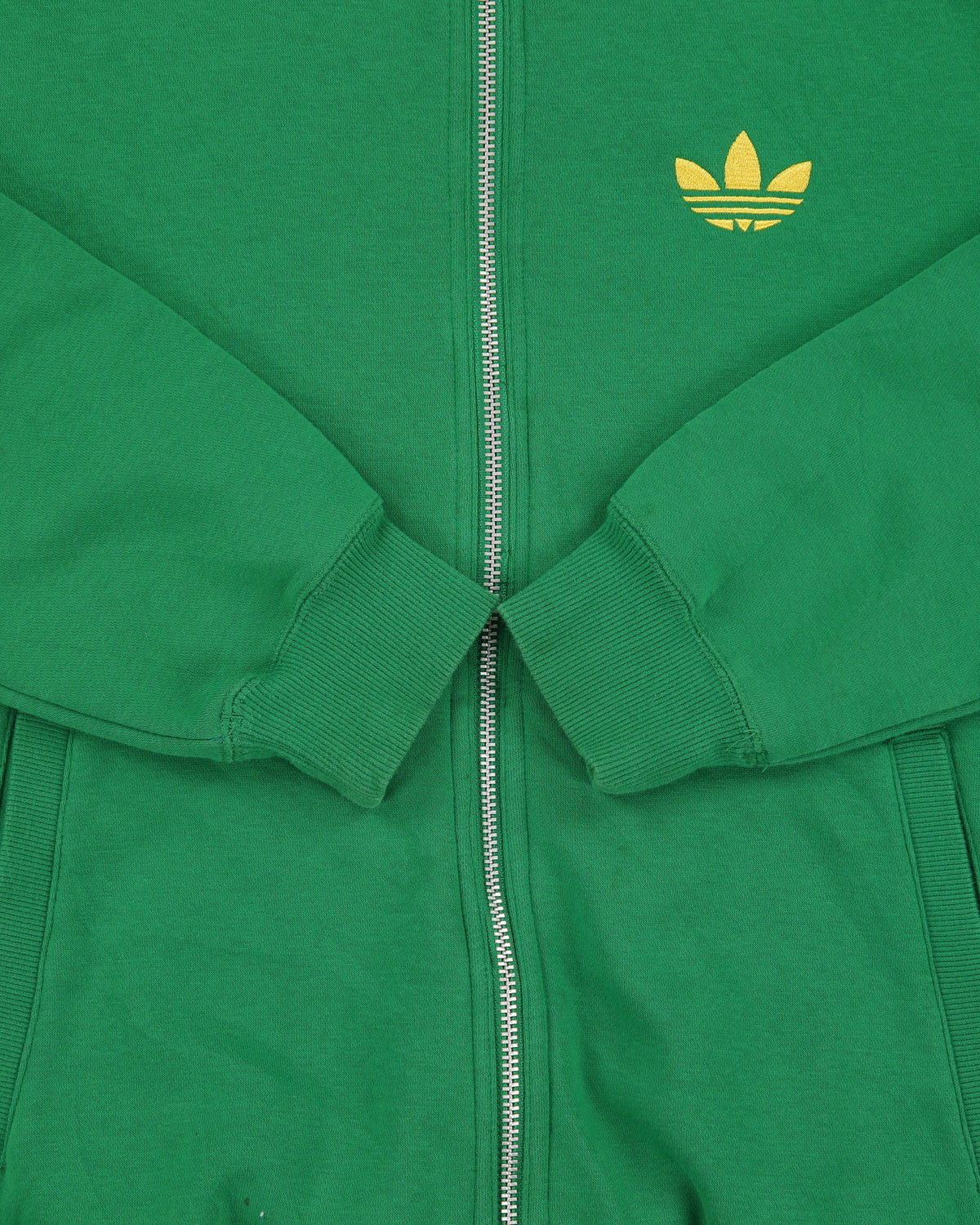 Vintage Adidas Originals Embroidered Classic 3-Stripe Trefoil Zip-Up Funnel Neck Track Top Sweatshirt - M