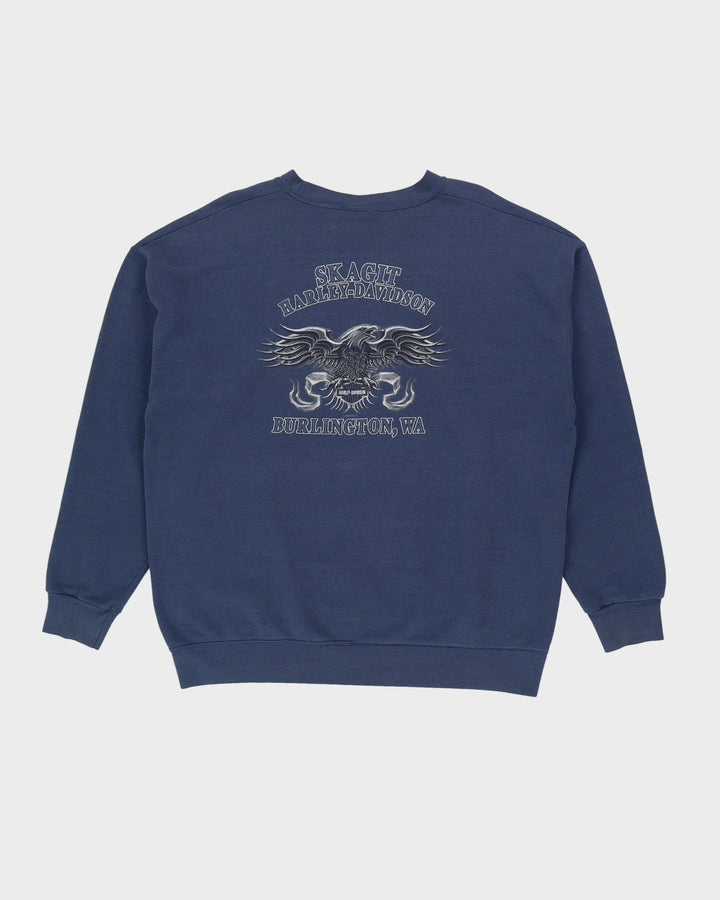 00s Harley Davidson Burlington, WA Blue Sweatshirt - XL