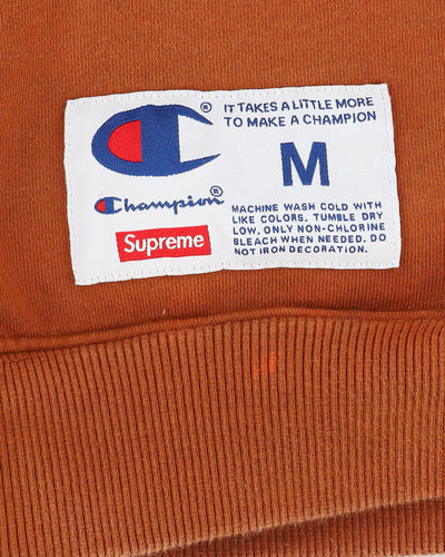 Champion x Supreme Arc Logo Brown Zip Up Hoodie - M