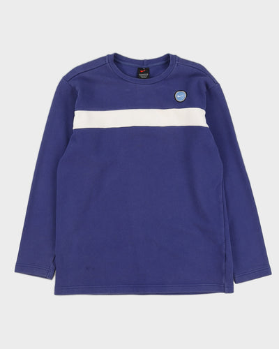 Vintage 90s Nike Blue Sweatshirt With Embroidered Logo - XL