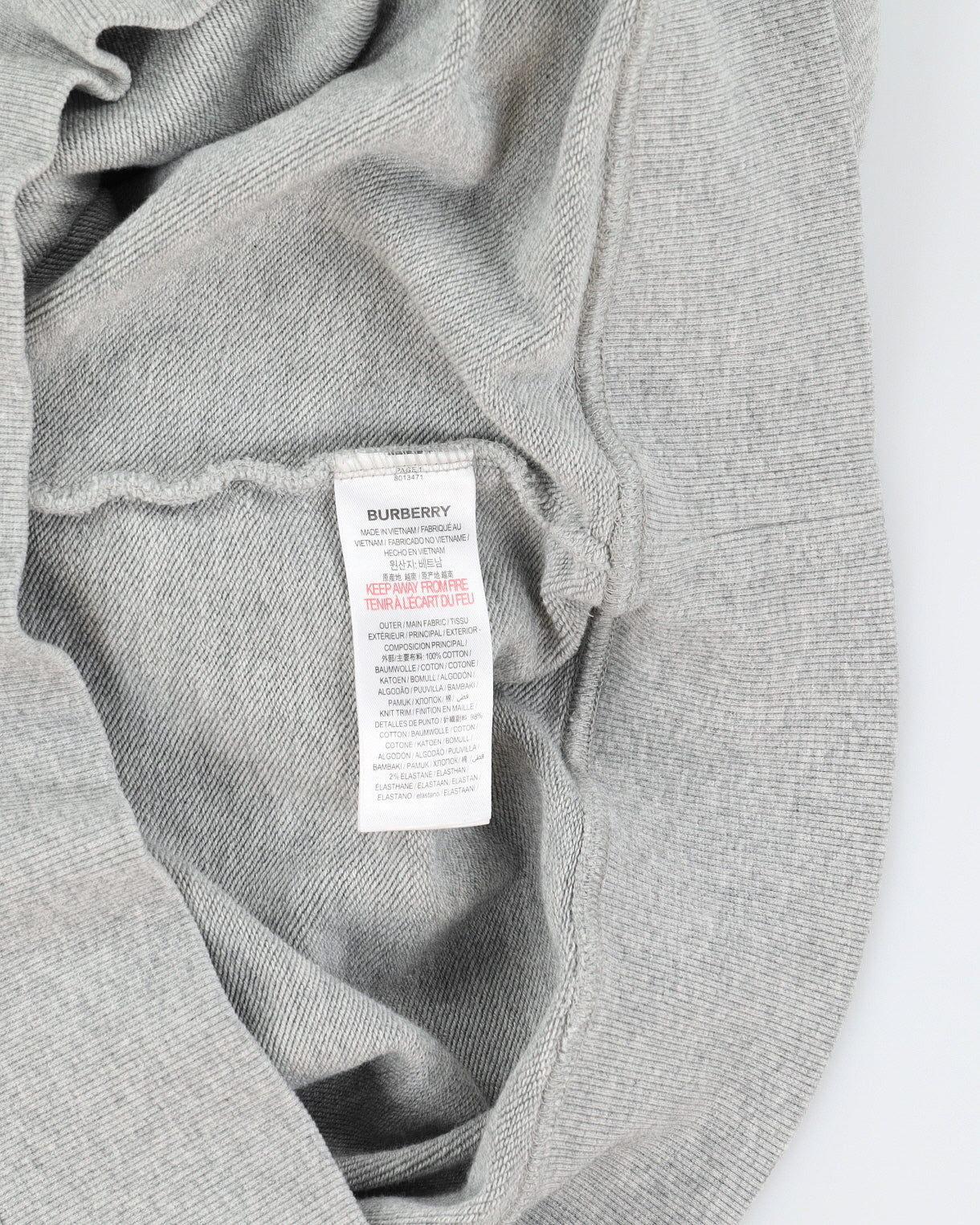 Burberry Archford Pale Grey Oversize Hoodie - M