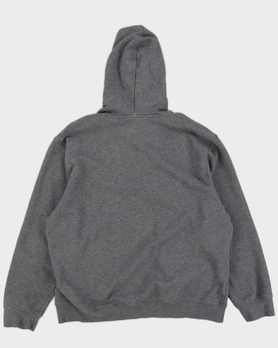 00s Y2K Nike Embroidered Logo Grey Hoodie - L