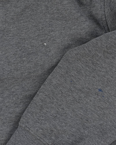 00s Y2K Nike Embroidered Logo Grey Hoodie - L