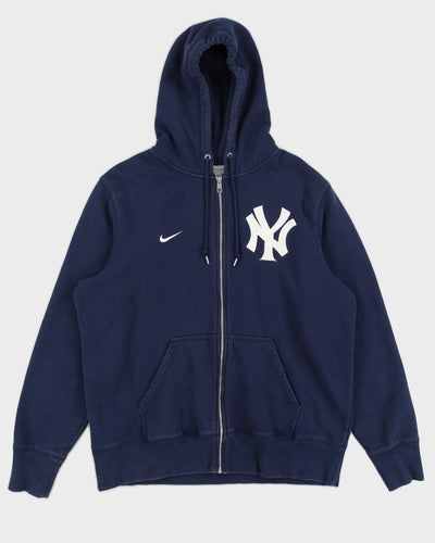 Y2K 00s Nike x New York Yankees Navy Zip Up Hoody - XL