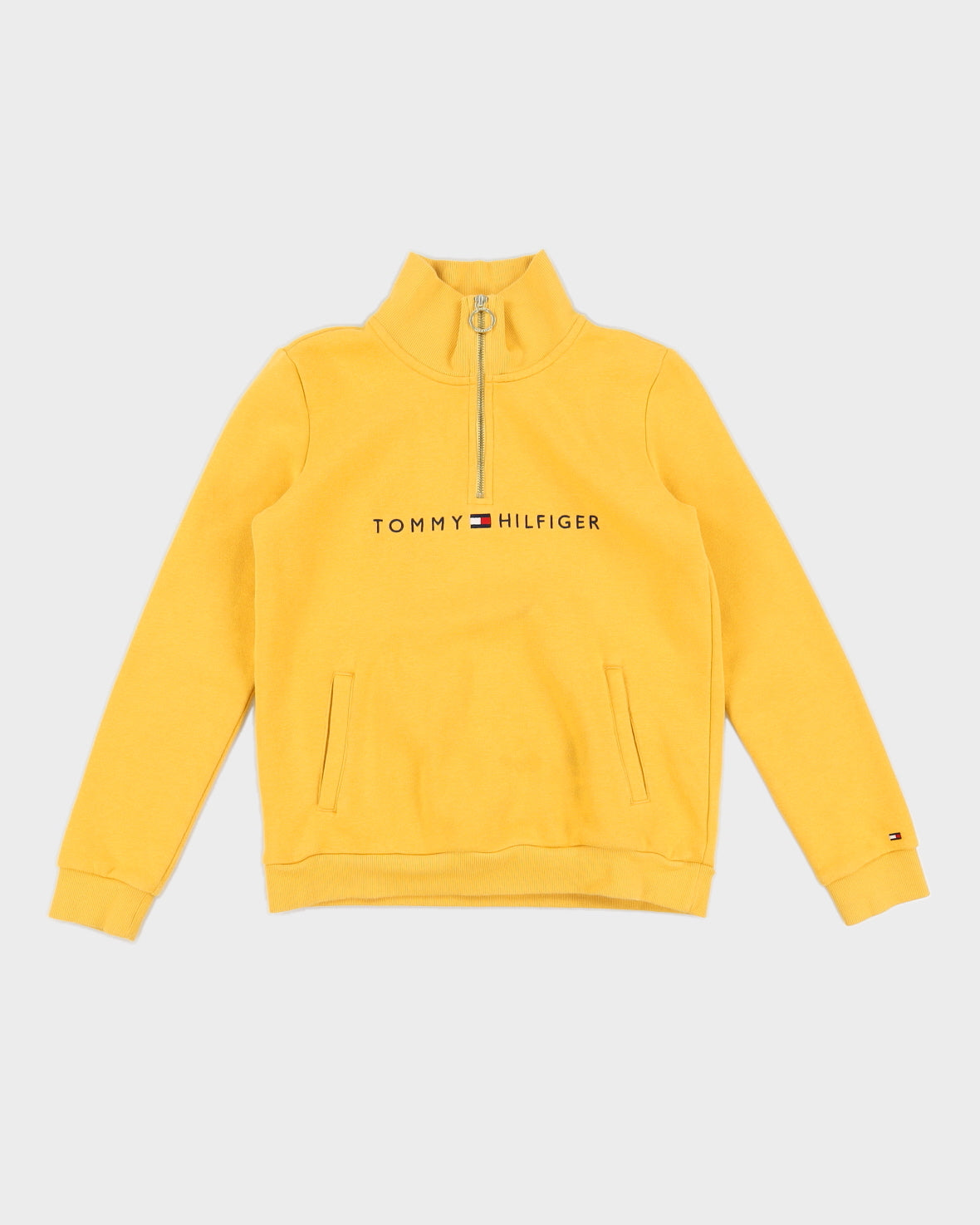 Tommy Hilfiger Yellow Quarter Zip Sweatshirt - XS