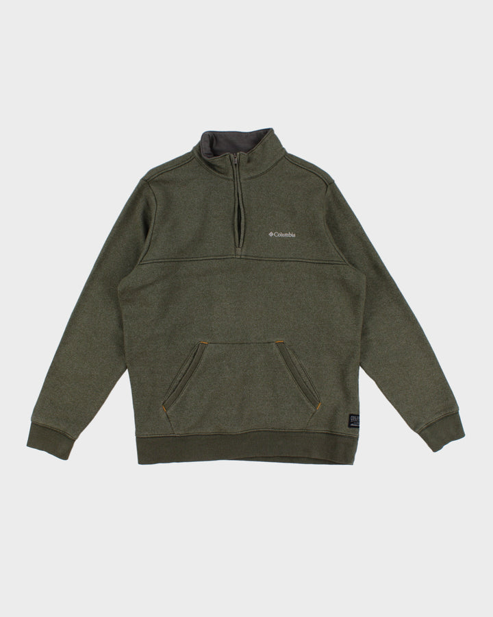 Columbia Men's Green Quarter Zip Sweatshirt - L