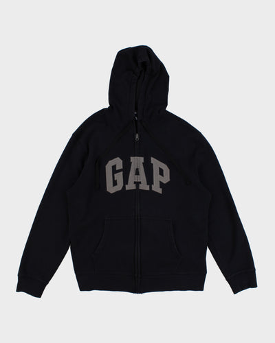 00s Gap Blue Navy Zip Up Embroidered Hoodie - L