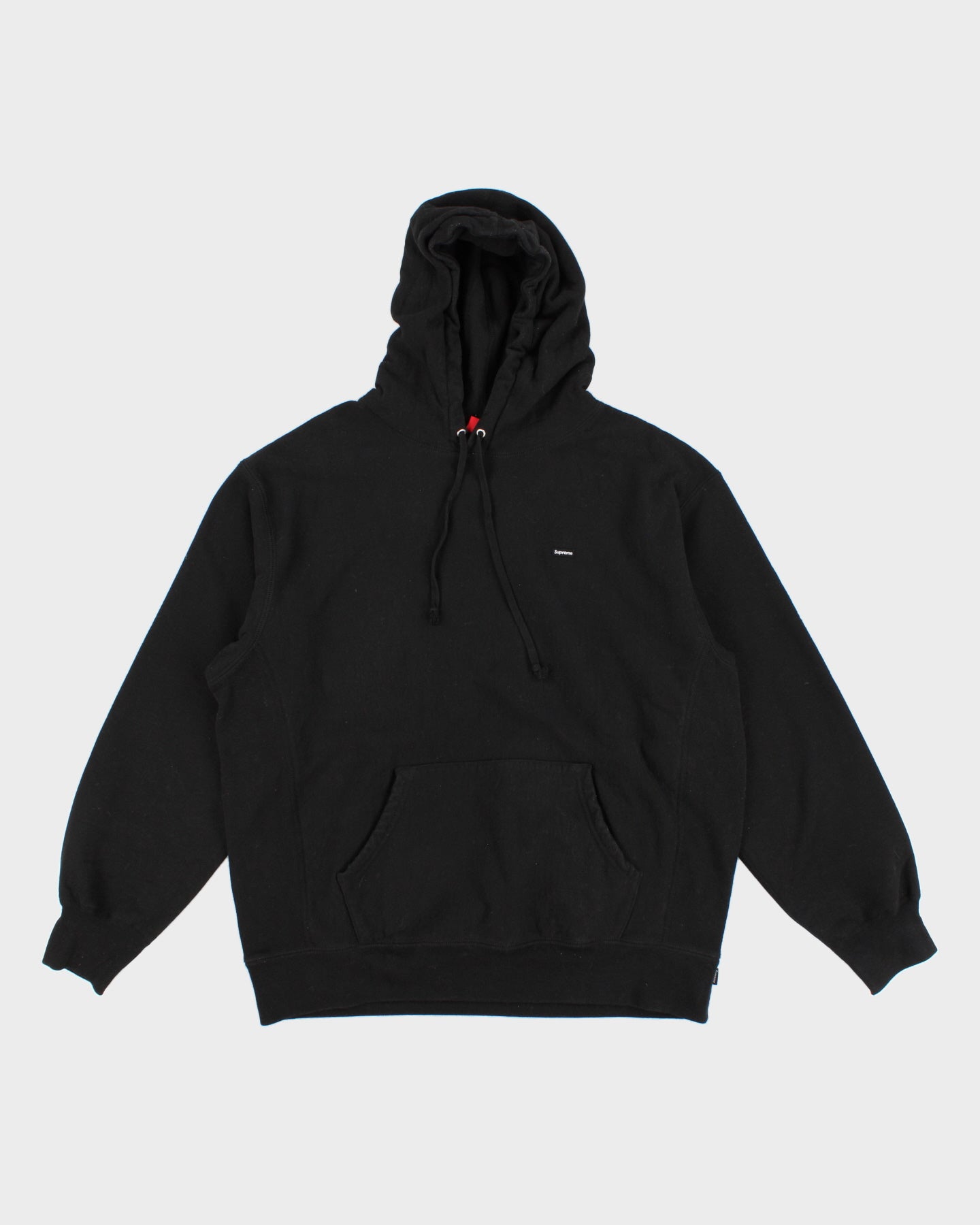 Supreme Black Embroidery Logo Oversize Hoodie - L