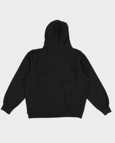Supreme Black Embroidery Logo Oversize Hoodie - L