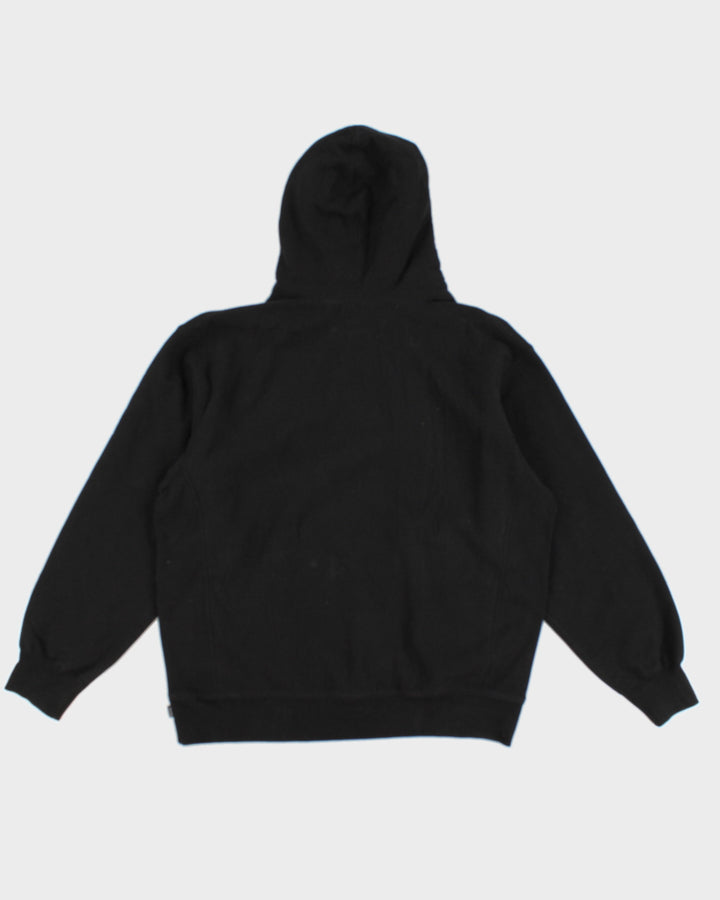 Supreme Black Embroidery Logo Oversize Hoodie - L