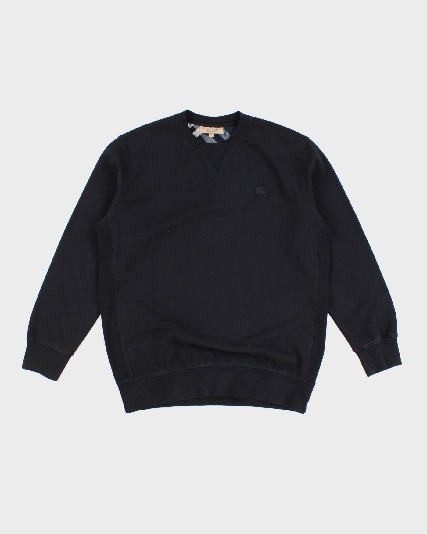 Burberry Navy Logo Front Crewneck Sweatshirt - XL