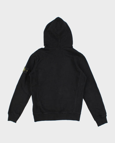 Stone Island Men's Black Hoodie With Patch Sleeve - S