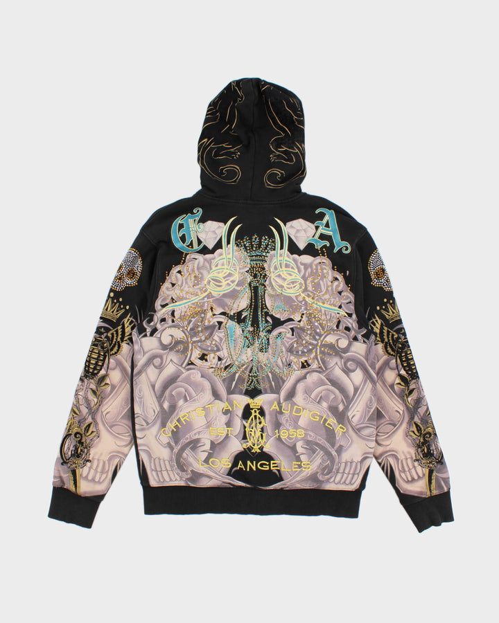 Christian Audigier Bedazzled Zip Up Hoodie - M