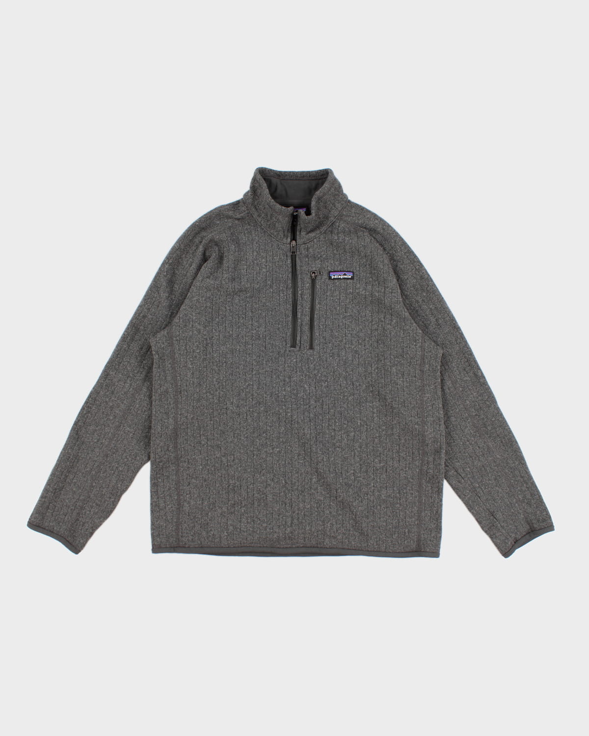 Charcoal Patagonia Zip-Up Fleeced Sweatshirt - L