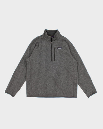 Charcoal Patagonia Zip-Up Fleeced Sweatshirt - L