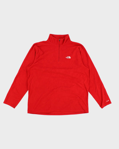 Red The North Face Zip-Up Fleeced Sweatshirt - XL