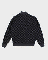 Stussy Men's Navy Checkerboard Quarter Zip Long Sleeve - L
