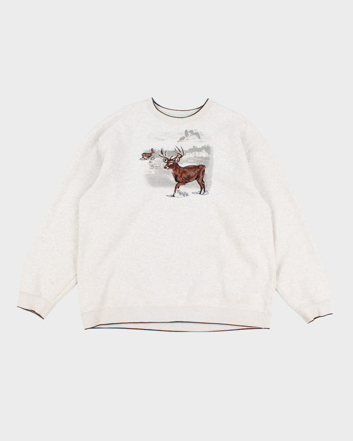 Croft & Barrow Deer Embroidered Sweatshirt - L