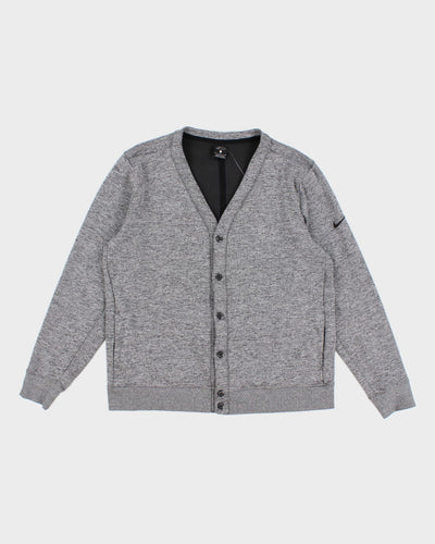 Men's Grey Nike Button-Up Sweatshirt - L